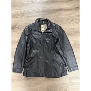 Vintage Middlebrook Park Jacket Womens Large Black Leather